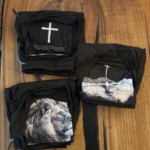 Set of 3 Undeniable Christian men’s shorts Black Athletic Shorts  with liner